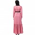 Polka dotted frilled abaya- Puce Pink Polka dotted frilled abaya- Puce Pink